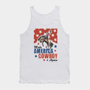 Make America Cowboy Again Vintage Independence Day Tank Top